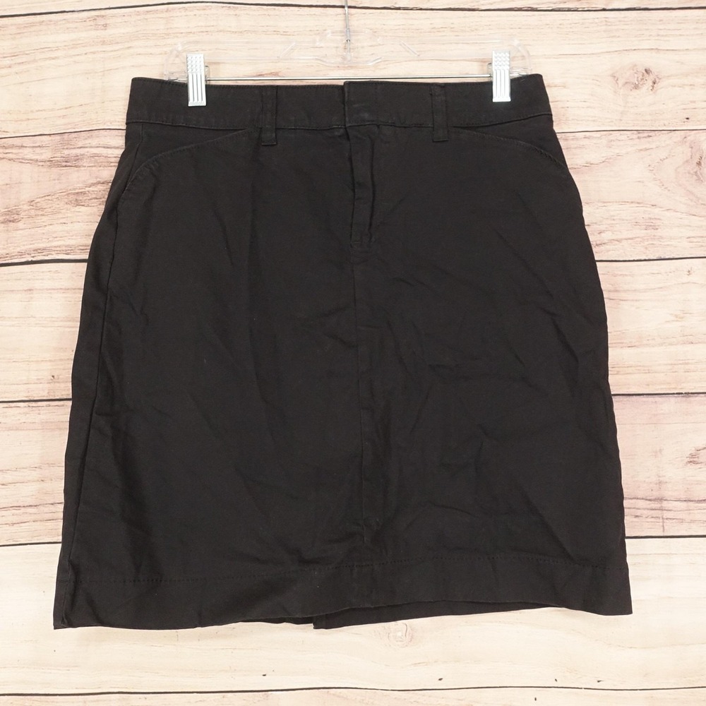 Dickies Skirt Womens 8 Black Straight Pencil Knee Length Twill Pockets Zip
